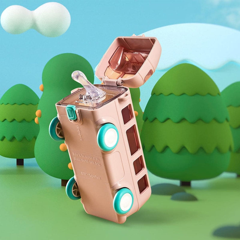 Baby Bus Style Straw Water Bottle