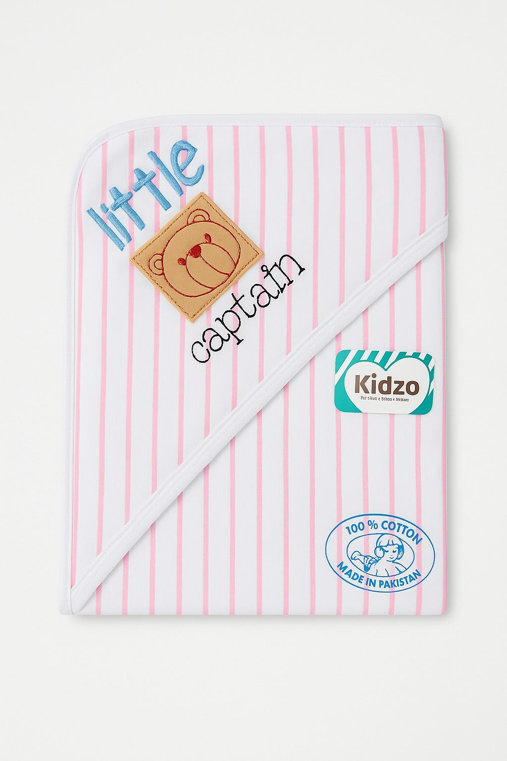 Little Captain Baby Wrap Pink Lining- Soft & Cozy 100% Cotton Wrap for Newborns