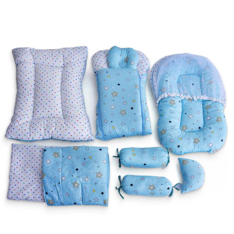 8 - Piece Baby Bed Set - Sky Blue