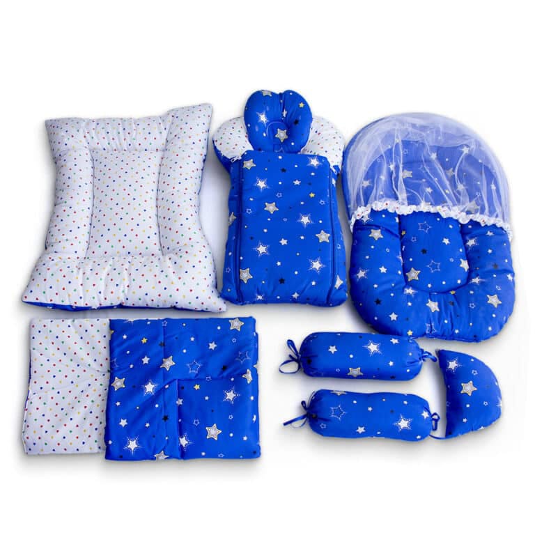 8 - Piece Baby Bed set - Blue
