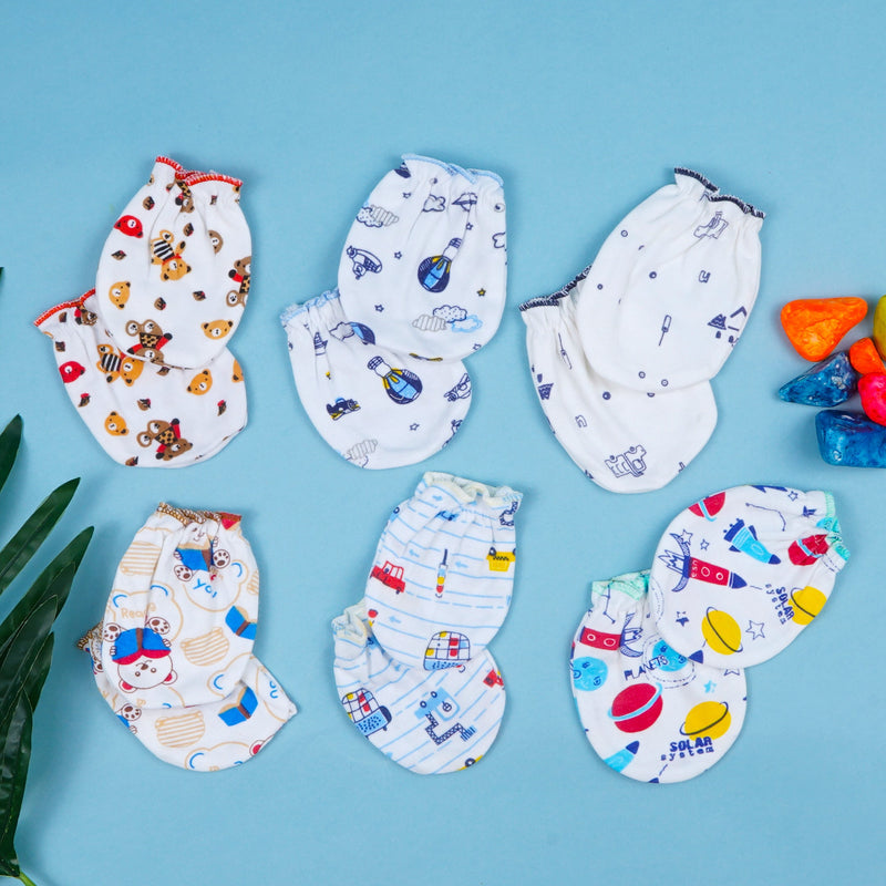 Pack of 3 Baby Mittens - Multicolor