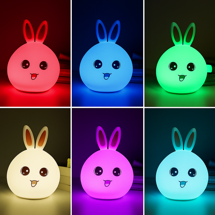 Silicone Rabbit Night Lamp - USB Rechargeable