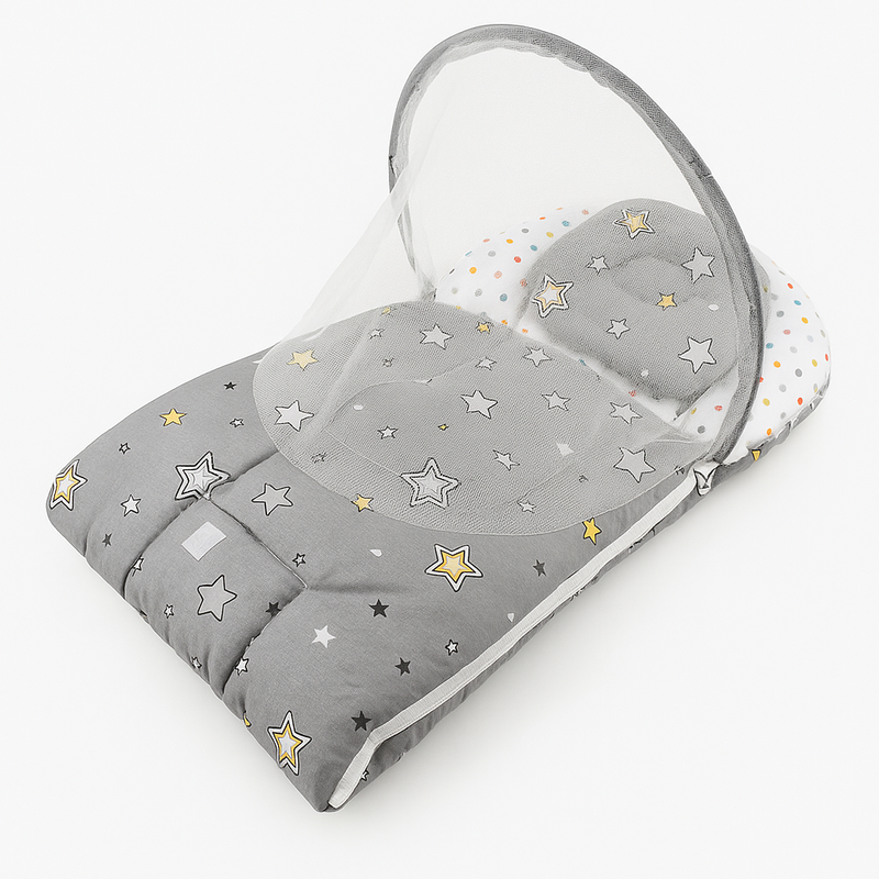 Baby Carry Nest With Mosquito Net - Gray